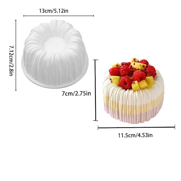 3D Mousse Kageform Chokolade Dessert Bagværk Silikoneform Bageform A