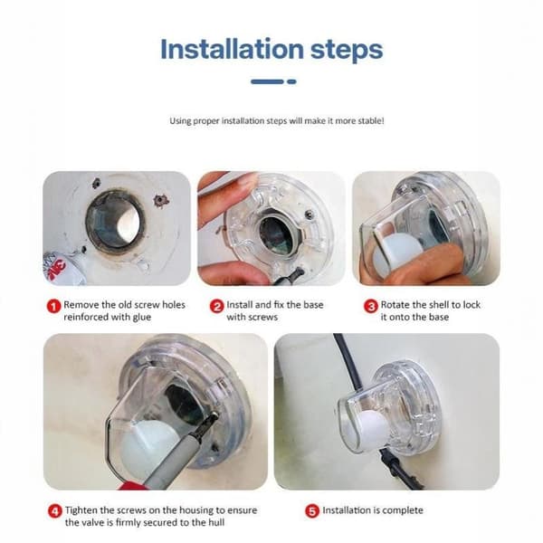 Marine kugleafløbsventil korrosionsbestandig båd lænseafløb