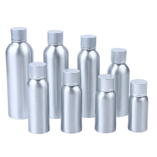 Tomma silverfärgade aluminiumflaskor för lotion, påfyllningsbara kosmetika 200ML