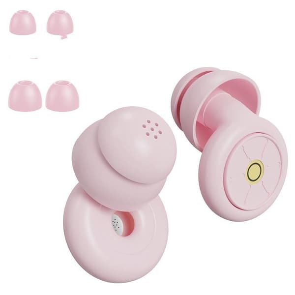 1 sett ørepropper for sove støyreduserende 50dB gjenbrukbar silikon Pink