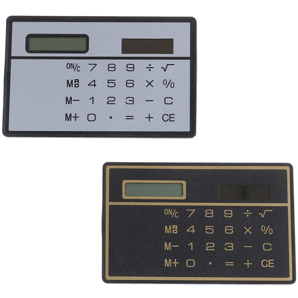Minikalkulator Kredittkortstørrelse Stealth School-jukselomme Silver