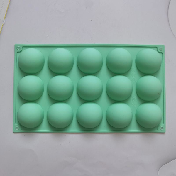 15 halvsirkelformede silikonformer for DIY-baking av pudding M Green