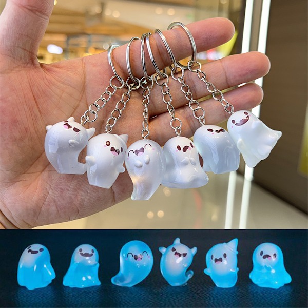 e Liten Spøkelse Resin And Duck Nøkkelring For Kvinner Nøkkelring Veske Charm A3