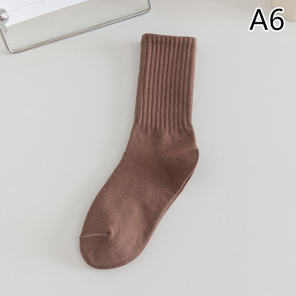 Sort Hvid Dame Sokker Efterår Vinter Mellemrør Sok n Ins T Brown