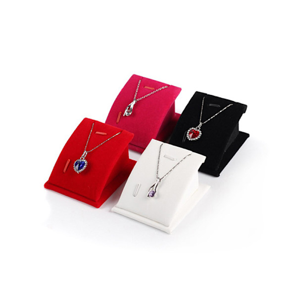 Smycken Stand Hållare för Counter Show Props Hängen Halsband Red
