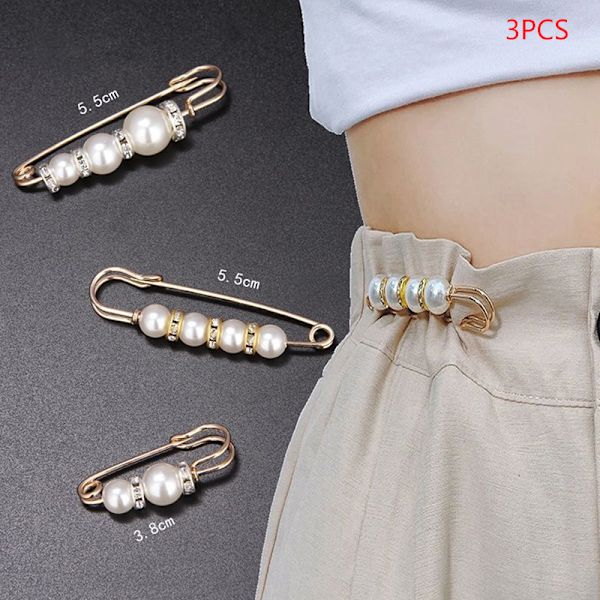 3 Stk Dameklær Brosjesett Perle Rhinestone Brosjer til B  3PCS