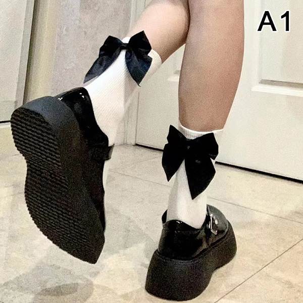 Dam JK Bow Socks Summer White e Kawaii Harajuku Sweet Lolita A1