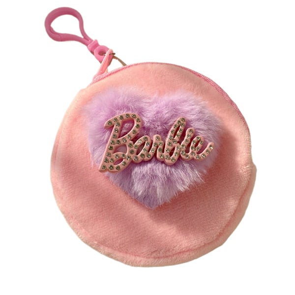 Barbie Heart Pehmo kolikkokukkaro Kannettava Money Change Pouch Earph Pink