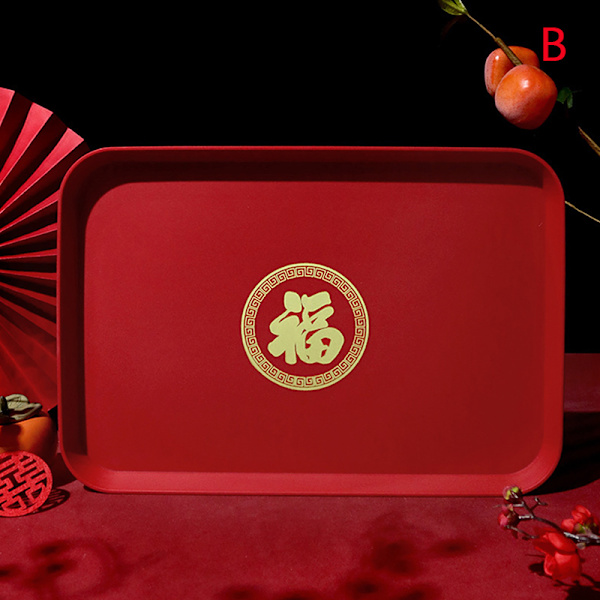 Hot Red Plastic Bakke Aflang Rund Firkantet Toast Xi Tray Hotel W B