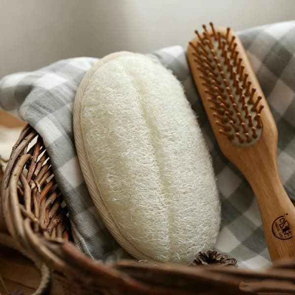 Oval Naturlig Luffa Loofah Pad