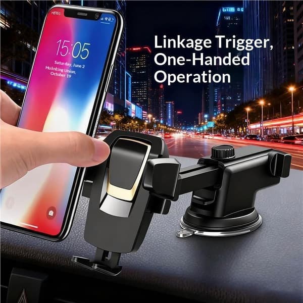 Linkage Sucker Biltelefonholder Stativ 360° Roterende Telefon A2