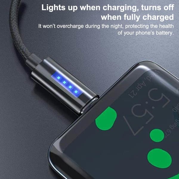 120W 6A Superrask Ladekabel USB Datakabel Strøm Hurtiglading 150CM