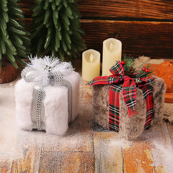 Färgglada Miniatyrgåvor Box Ornament Julcharm Miniatyr G White