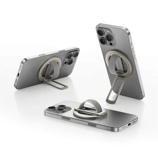 360 roterande magnetisk telefonringhållare i zinklegering flytande silikon Silver