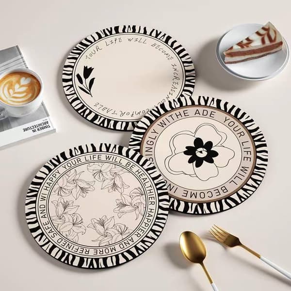 Retro Coaster Vanntett Rund Spisebordsmatte Oljetett Tallerken StyleD S