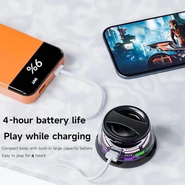 Magnetisk Bluetooth-højttaler Trådløs Bærbar Minihøjttaler Med Black