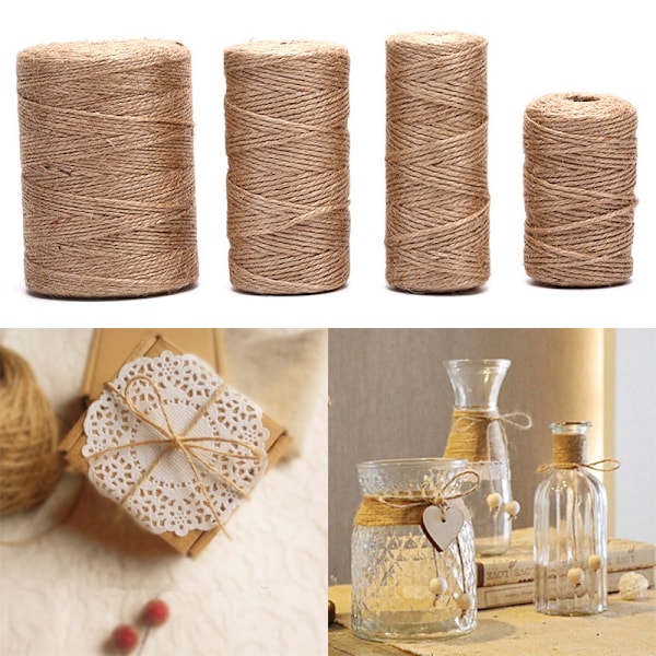 Naturlig hamp linned reb snoet burlap jute snor reb streng D 80m