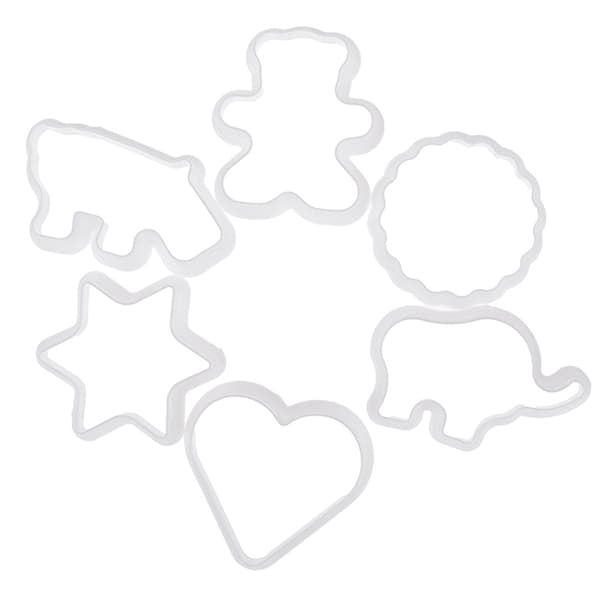 6 stk. dyreformet plastkake kjeks ters konditorfondantformer c