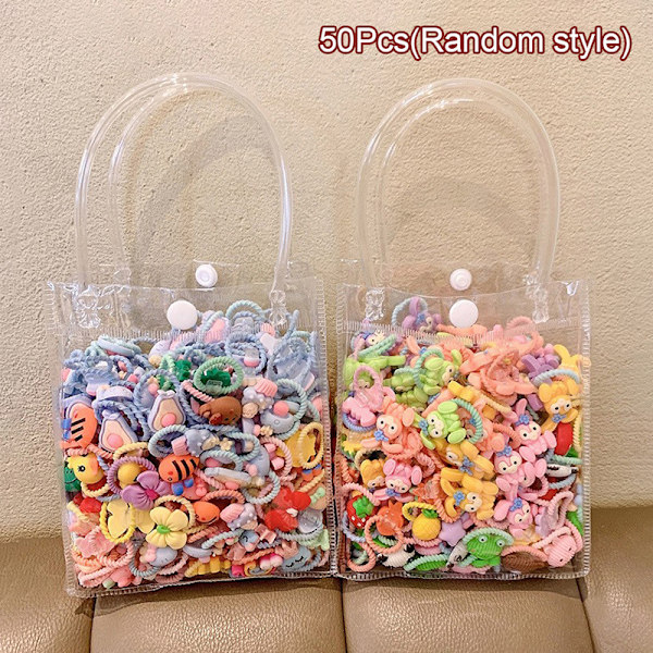 10/50 Stk For Barn e High Stretch Pannebånd Candy Color Hår 50pcs randomly mixed