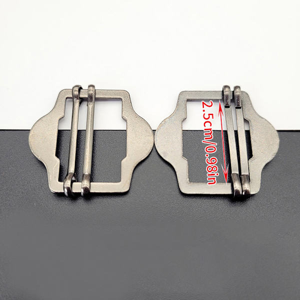 3PCS Metall Dobbel Pin Spenne Elastisk Justering Rektangel Spenne A4