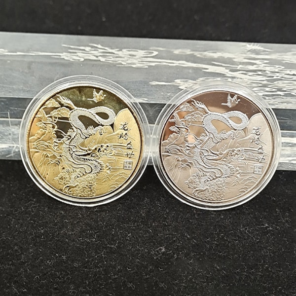 2024 Golden Silver Dragon Coins Lucky Comemorative Gold Coin Gold