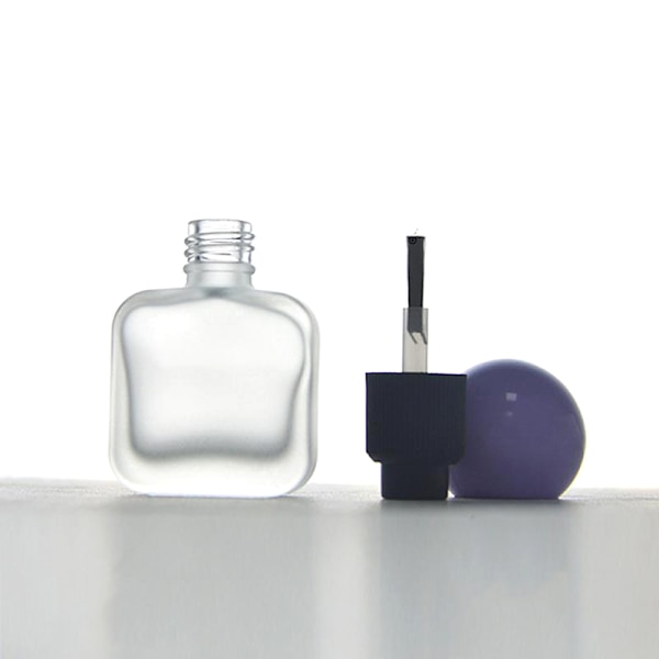 8/10/15 ml tomma nagellacksflaskor med borstlock, påfyllningsbart glas 10ml