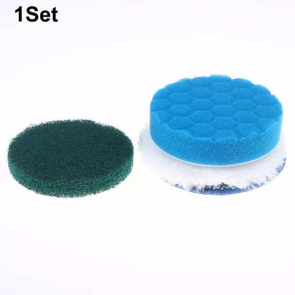 1/3/5Sæt 4-tommer Flocking Hexagonal Svamp Elektrisk Rengøringsbørste 1set