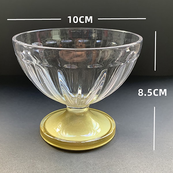 250 ml salatskål for Dessert Mill Shake Goblet Glass Preget I Gold