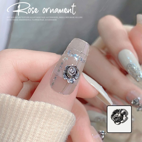 10 ST 3D Rose Nail Art Ornament Legering Nail Art Charms DIY Retro C