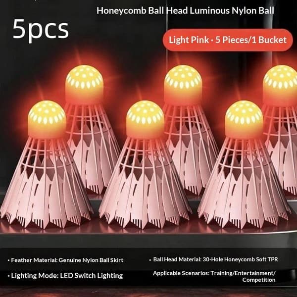 Mørk natt LED badminton lysende baller lysende badmi Green glow 5pcs