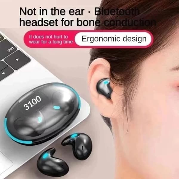Trådlösa Mini Bluetooth-hörlurar med gratis Freebie BT5.3 Sleep White
