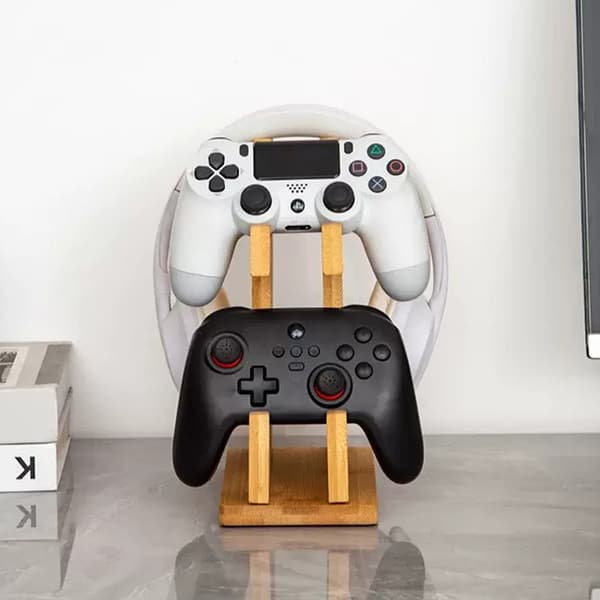 Multifunktionel Universal Spillecontroller Stand i Massivt Træ Og A2