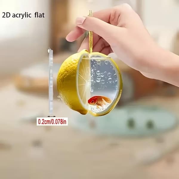 2D Flad Citron Guldfisk Bilpynt A