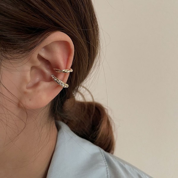 3 Stk Uregelmæssig Cross Zircon Ear Clip Ørering Til Kvinder Ingen Pierc Silver