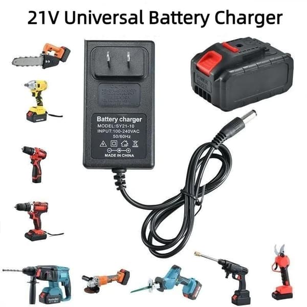 Batterilader 21V Universal Litiumbatteri Litium Li-on Pow 21v