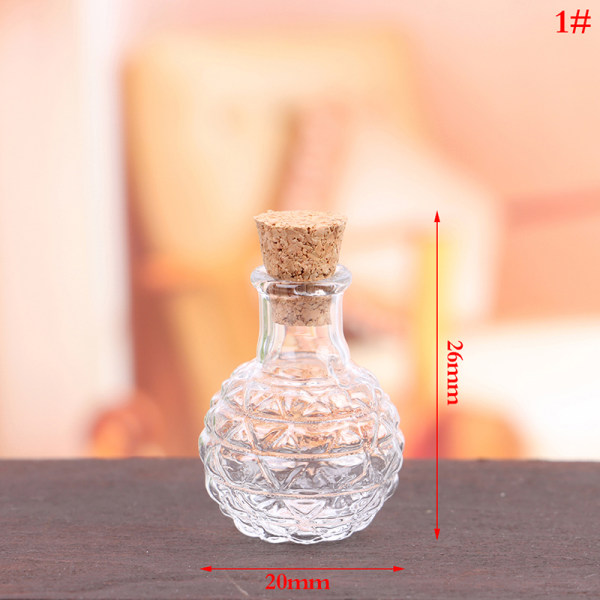 1:12 Dukkehus Oppbevaringstank Glassflaske m/korklokk Tiny Jar 1#