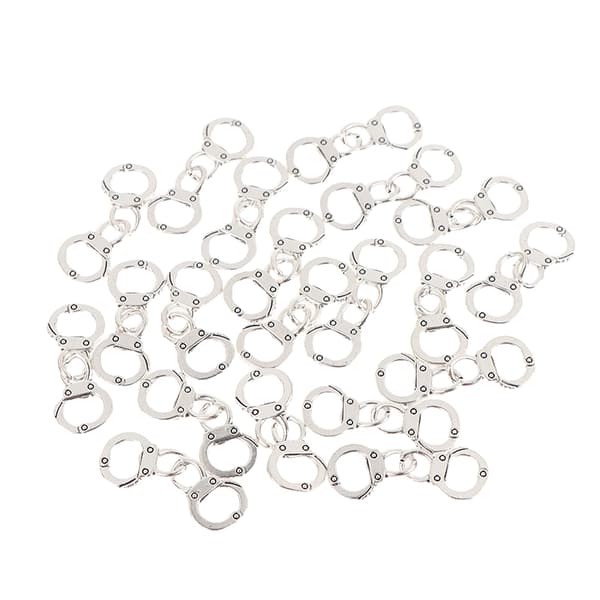 20 stk. legering simulerte små håndjern sjarmkoblinger Silver 20Pcs