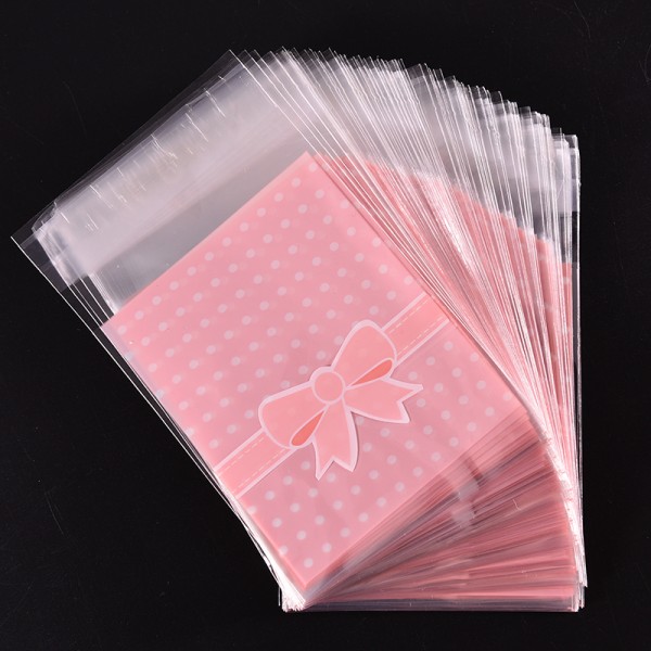 100X selvklæbende kage slikpakke gaveposer Pink