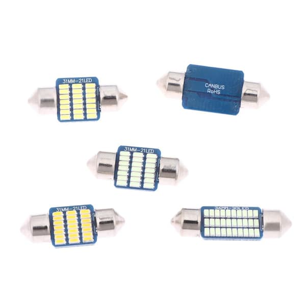 6 STK C5W LED-pærer Canbus Festoon LED for bilinteriør og skiltlys B2