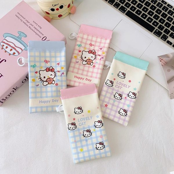 Kawaii Glasögonväska e Tecknad Elastisk Påse Bärbara Solglasögon A4