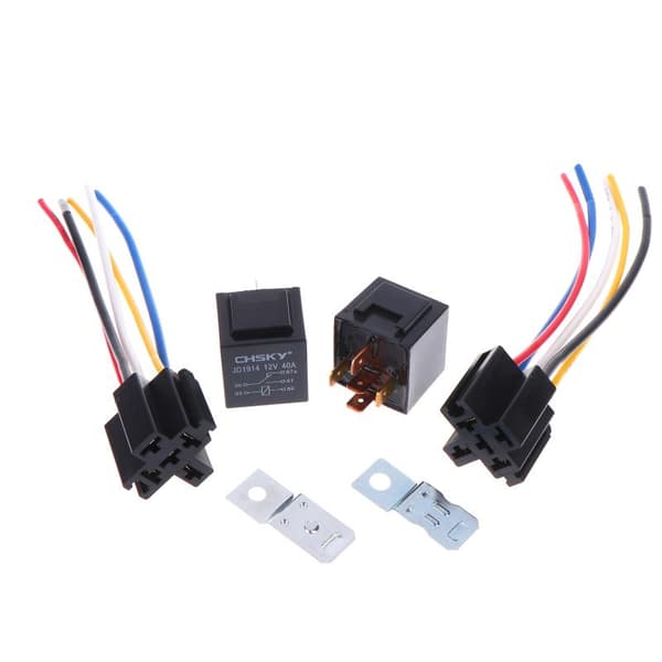 Bilrelæ 12V/24V 5Pin 40A Bilrelæ med ledningsnet Auto R 24V 5Pin