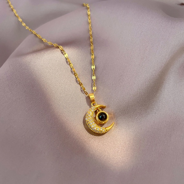 ins style moon kaulakoru tyttö moon clavicle riipus 100 kieli