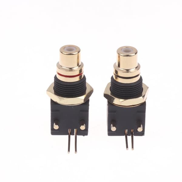 2/4 kpl RCA-naarasliitin PCB-paneeliasennussovitin suorakulmainen Di 1Pair