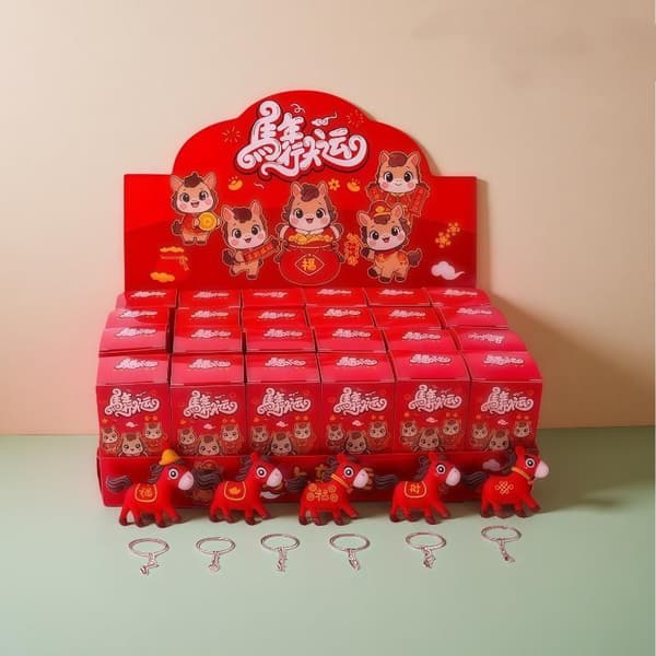 12/24 st 2026 Hästår Nyckelring Blind Box 3D Tecknad Hänge A3