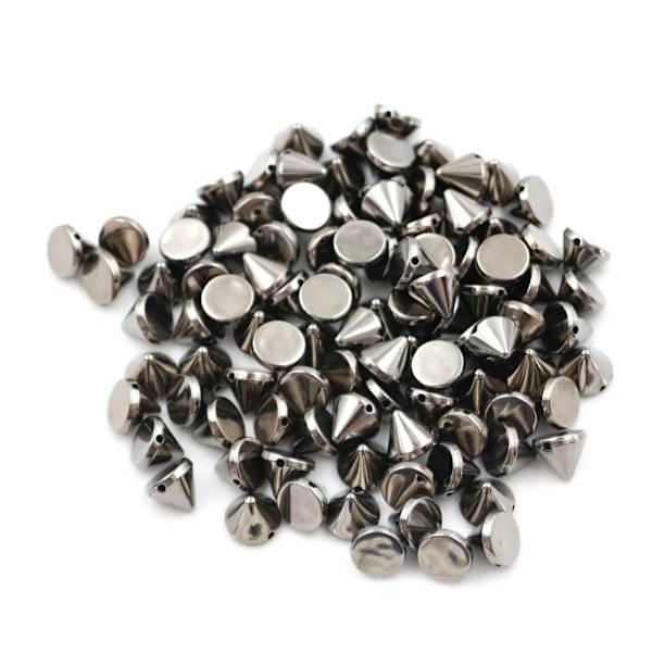 100 st 10 mm dubb Rund Spike Nit Craft Bag Läder DIY Black