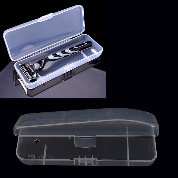 Praktisk plastik gennemsigtig transparent samling barbermaskine Cont etui