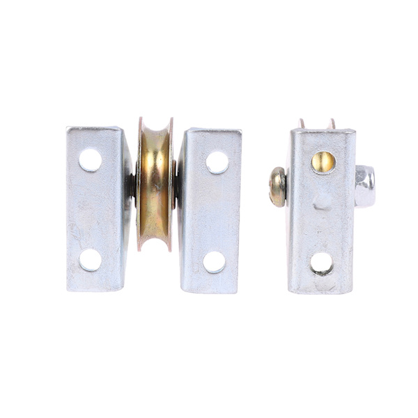 1Set Bracket Pulley Wire Rope Fixed Roller Over-line Hanging Wh 01