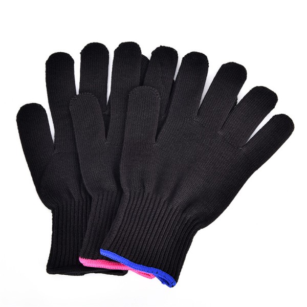1 stk varmebestandig handske til hårstyling til at krølle lige Black