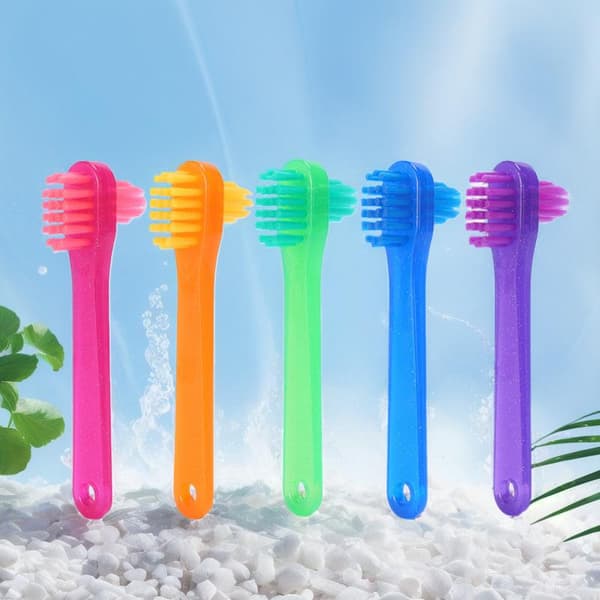 1/5/10 st T-formad protes dedikerad plastborste tandborste D Blue 10Pcs