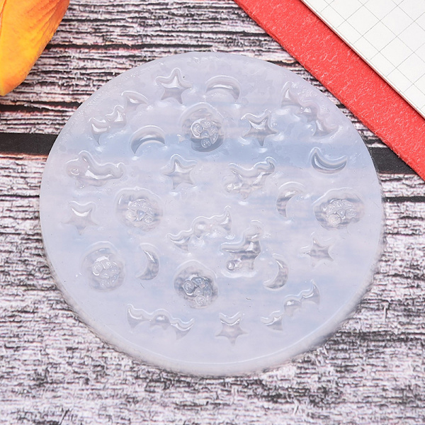 Silikoneharpiks Halloween-form DIY Mini-græskar-spøgelses-flagermusform J 1Pc